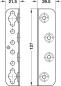 Preview: Bettverbinder, mit Schlüssellochstanzung und Sicherungslöchern mit Hakenteil, Höhe: 127 mm